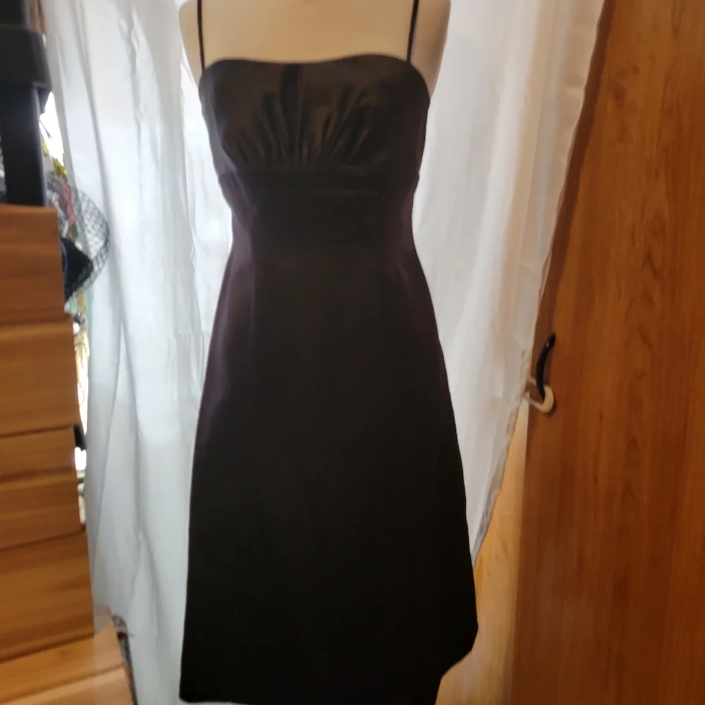 David's Bridal Spaghetti Strap Satin Dress